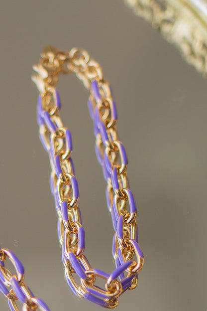 2 Tone Enamel Paperclip Bracelet in 3 colors!