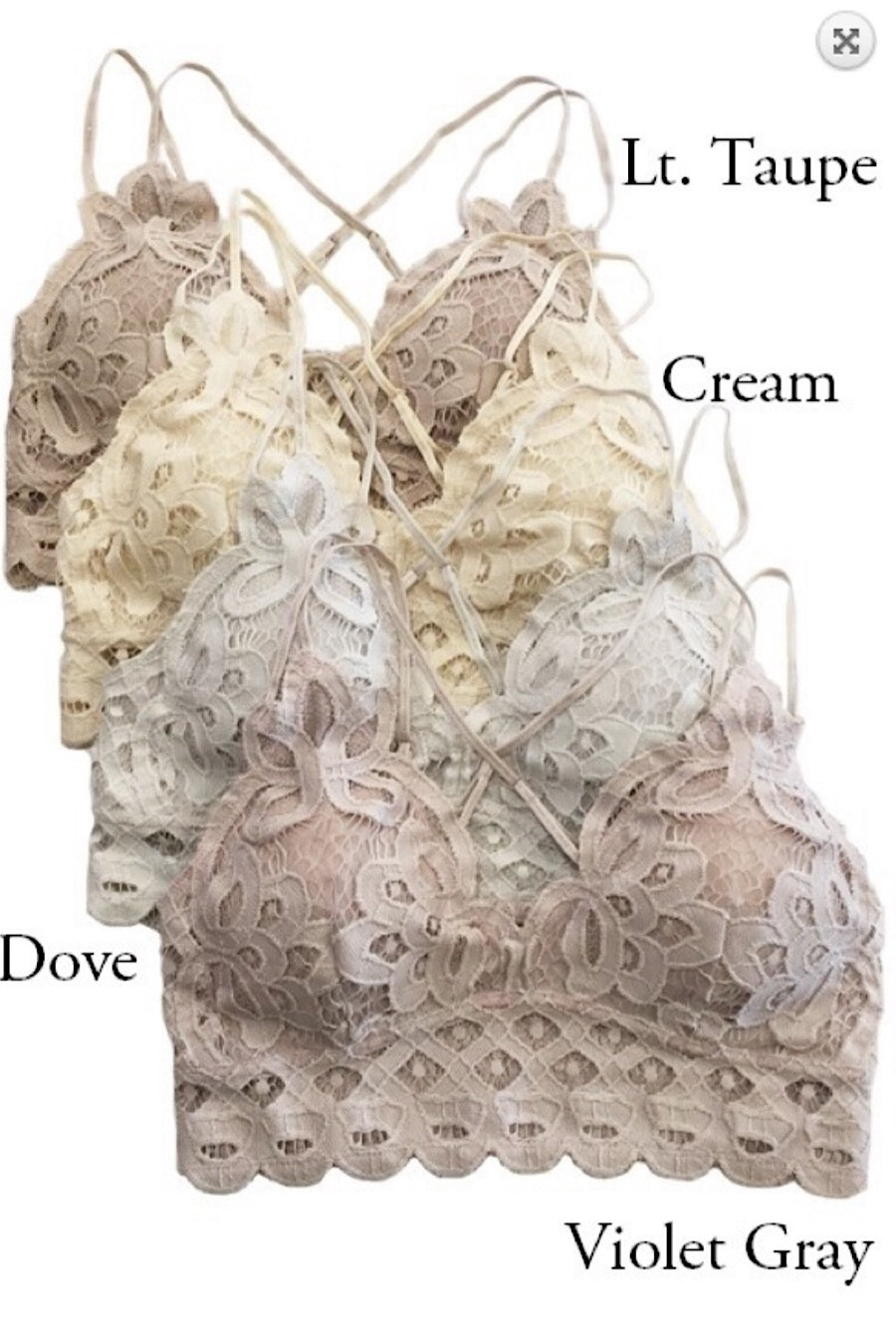 Lace Bralettes in Various Colors