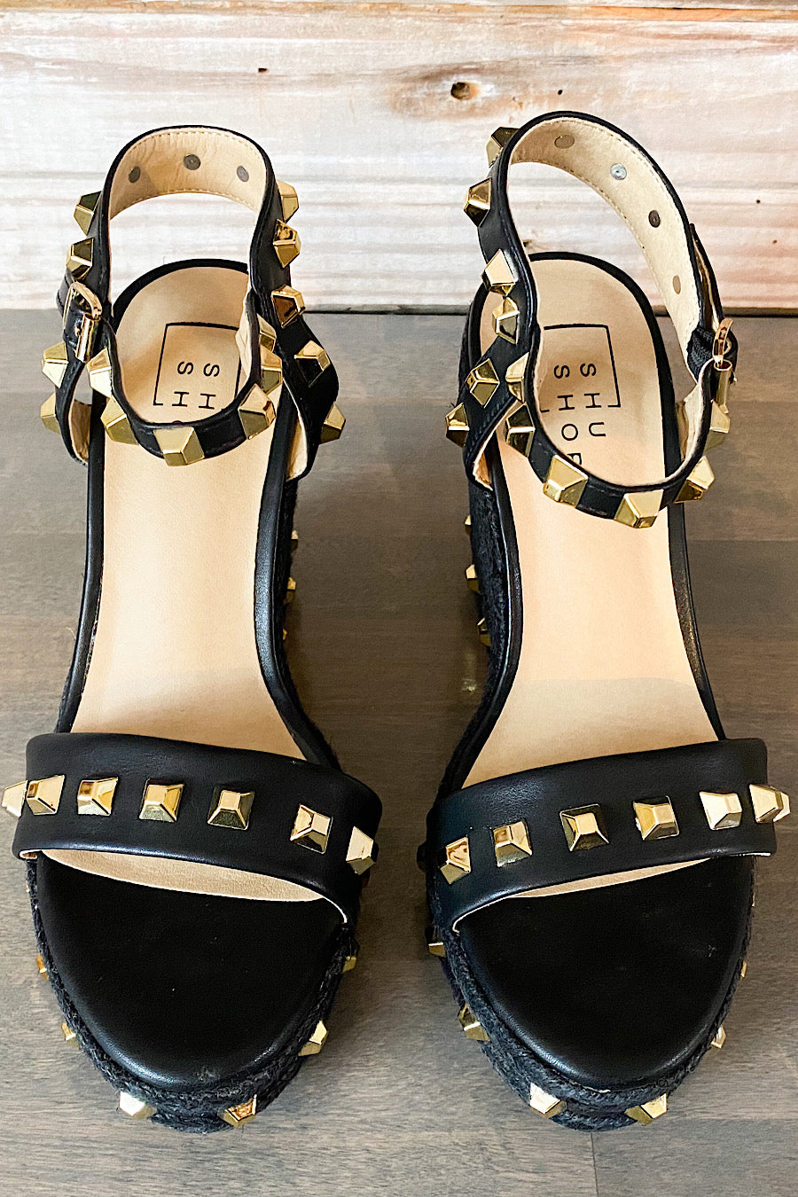 Jemma Wedge Studded Sandals