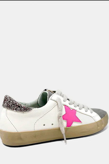 Kids Paris Sneakers in Grey & Pink