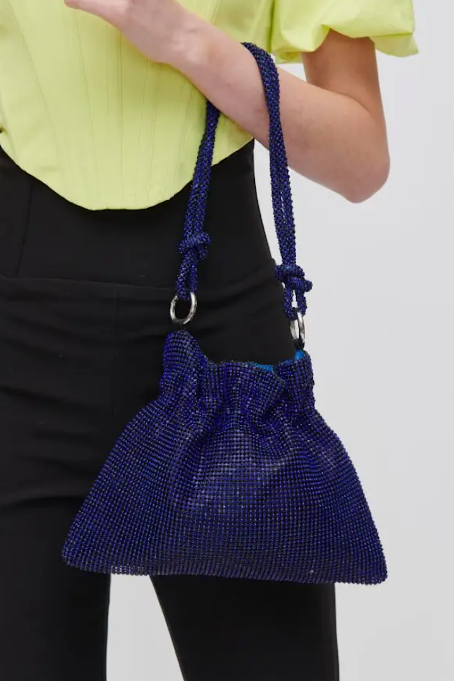 Blue sequin clutch bag online