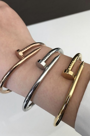 Curved Nail Wrap Bracelet in Silver or Gold