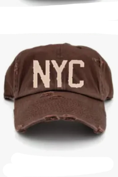 NYC Initial Patch Hat in Brown