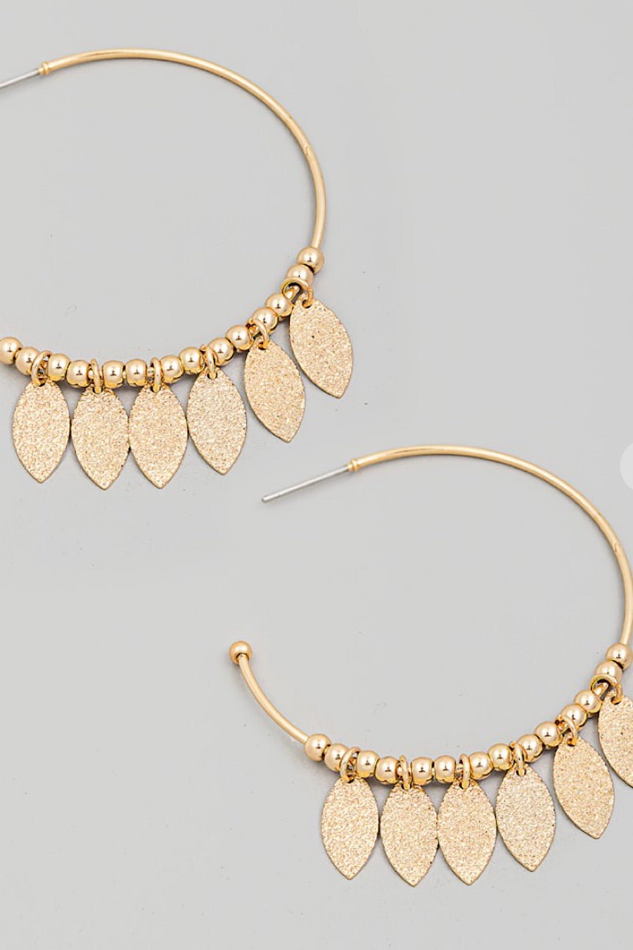Disc Hoop Earrings in Gold or Silver