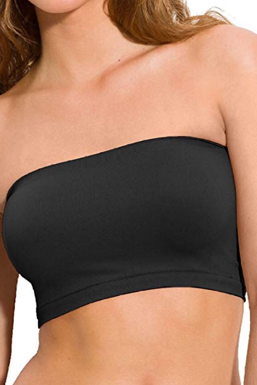 Seamless Bandeau Bralette in White, Black or Taupe