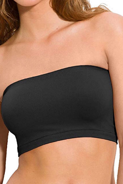 Seamless Bandeau Bralette in White, Black or Taupe
