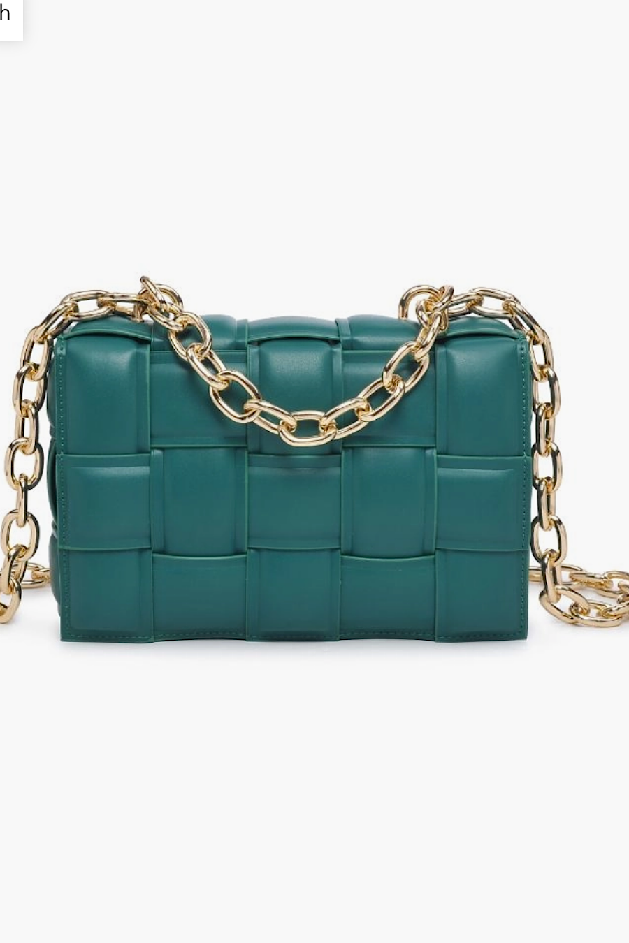 Ines Woven Crossbody Bag in Emerald