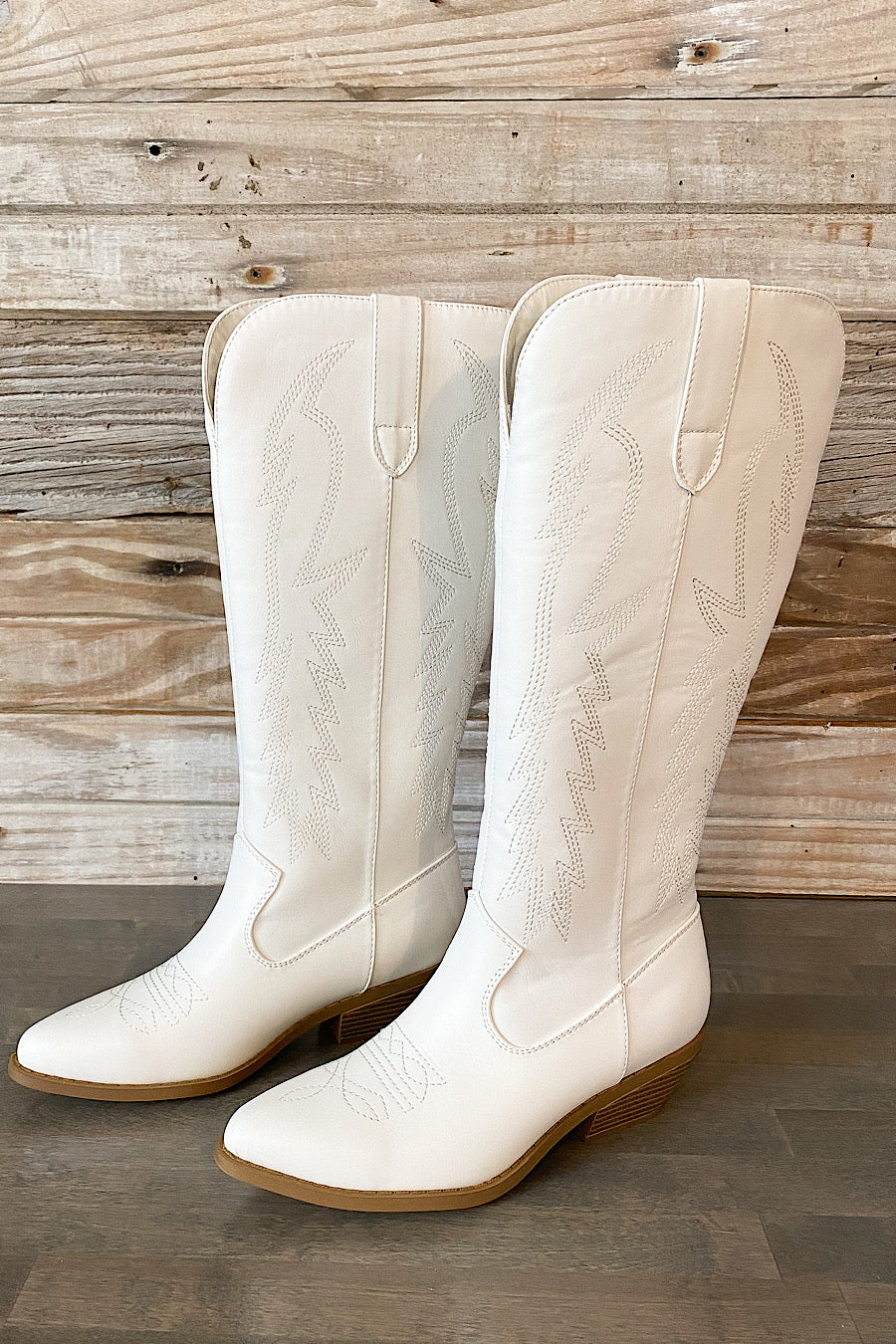 Cowboy Tall Western Boots in White