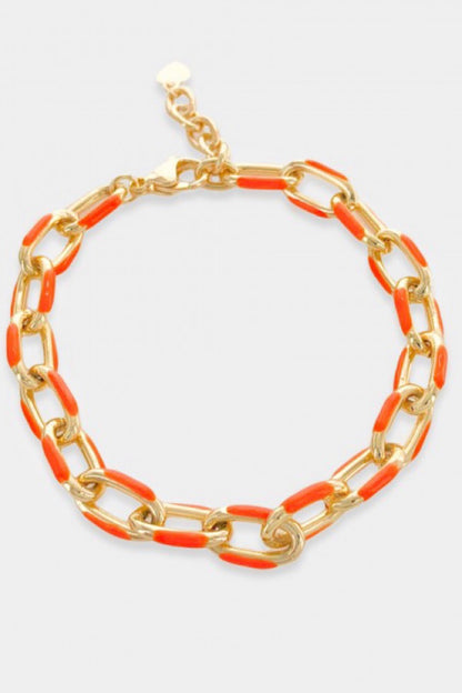 2 Tone Enamel Paperclip Bracelet in 3 colors!