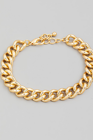 Curb Chain Link Bracelet Gold