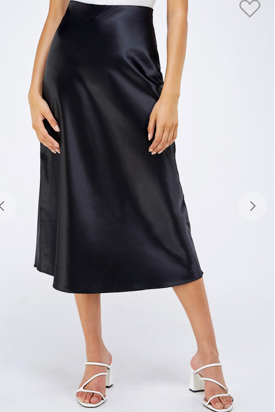 This is Love Satin Midi Skirt in Black