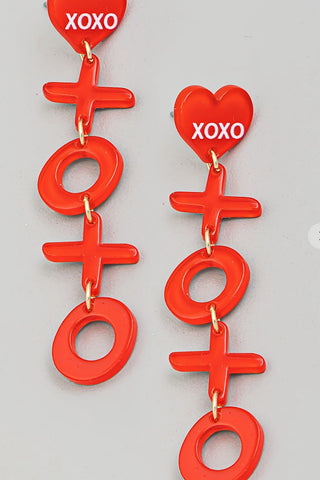 XOXO Drop Earrings Red