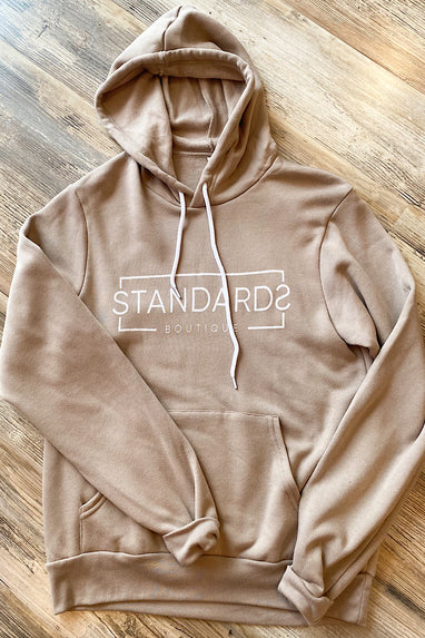Standards Logo Hooded Sweatshirt in Tan