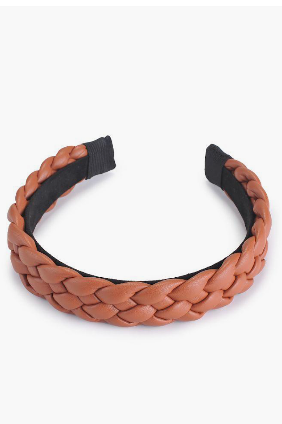 Braided Leather Headband in Cocoa or Black