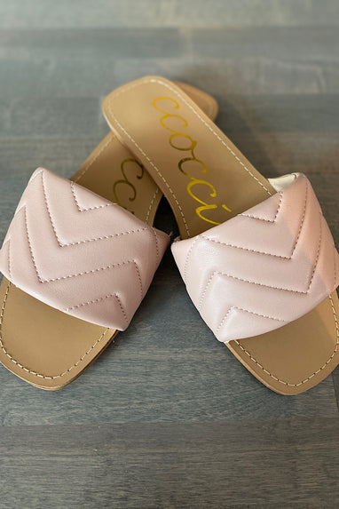 Courtney Quilted Sandal in Blush