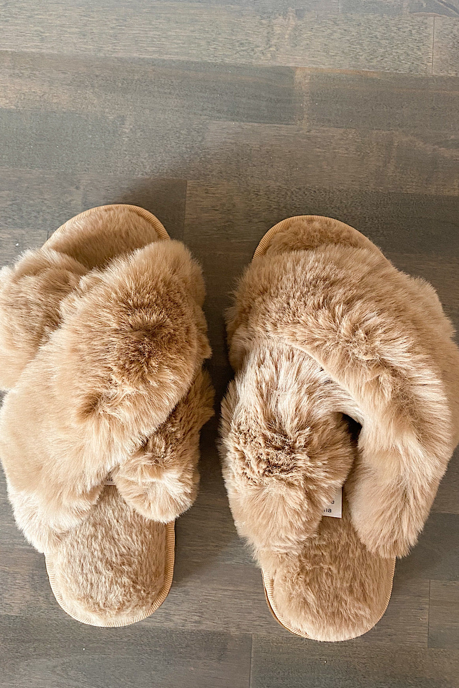 Dreamland Fuzzy Tan Slippers