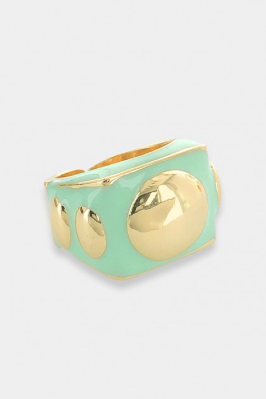 Mint Enamel Signet Ring