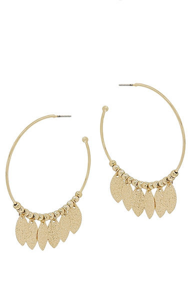 Hoop Earrings w/Fringe in Gold or Silver
