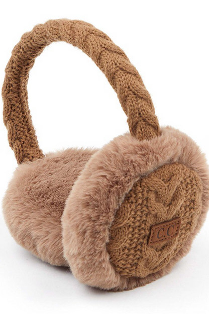 CC Cable Knit Fur Earmuffs in Several Colors!