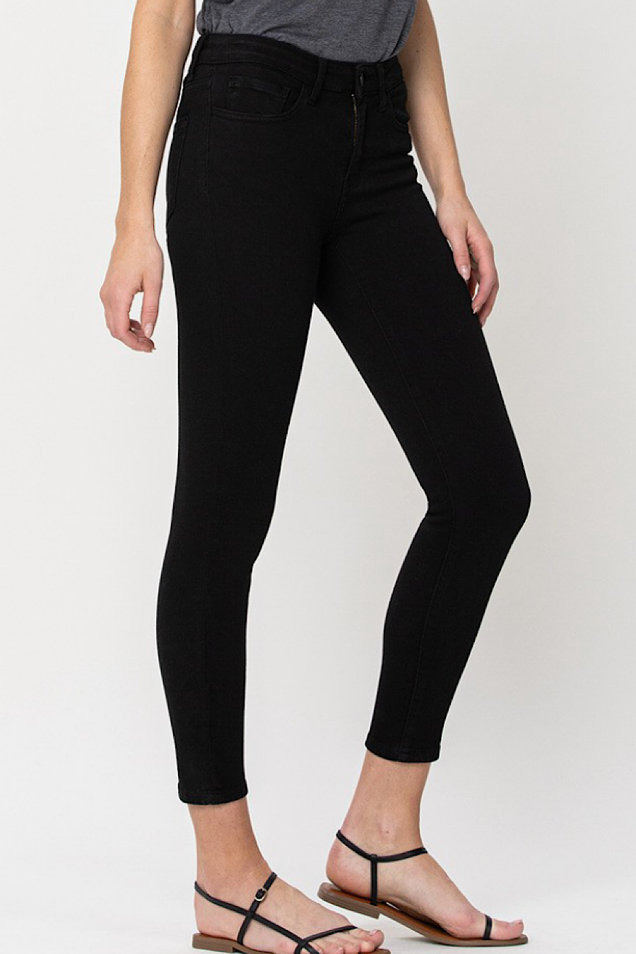 Cropped skinny black jeans online