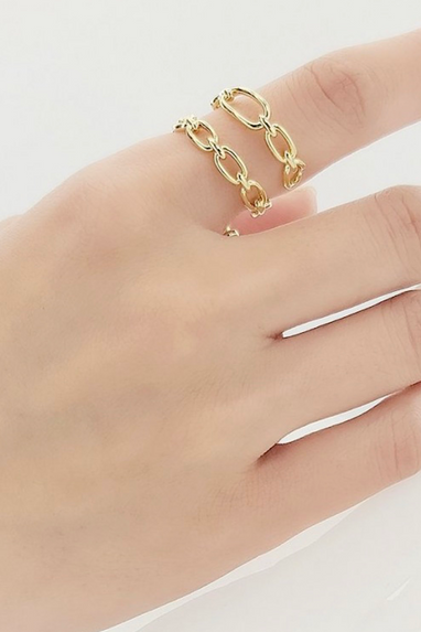 Spiral Paperclip Ring in Gold or Rhodium